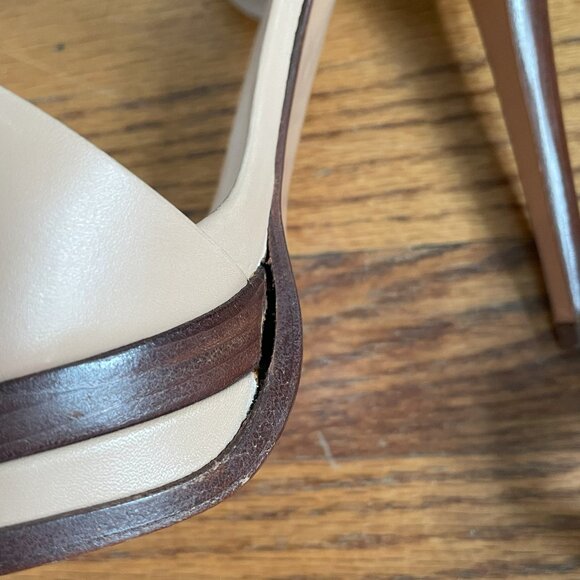 Casadei Tan and Brown Platform Sandals, US 10 - Picture 13 of 16